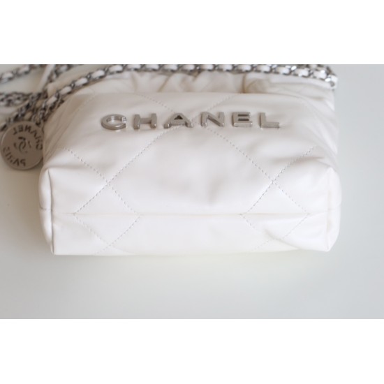 【進化系ミニ】Chanel mini 22bag アップグレード版 - Antiba zp 革 × レトロシルバー ゴミ袋デザイン 19×20×6 cm 【進化系ミニ】Chanel mini 22bag アップグレード版 - Antiba zp 革 × レトロシルバー ゴミ袋デザイン 19×20×6 cm