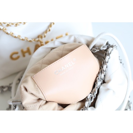 【進化系ミニ】Chanel mini 22bag アップグレード版 - Antiba zp 革 × レトロシルバー ゴミ袋デザイン 19×20×6 cm 【進化系ミニ】Chanel mini 22bag アップグレード版 - Antiba zp 革 × レトロシルバー ゴミ袋デザイン 19×20×6 cm