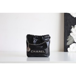 【進化型トレンドアイテム】Chanel mini 22bag アップグレード版 - Antiba zp 革 × レトロシルバークランプ ゴミ袋ミニ 19×20×6cm