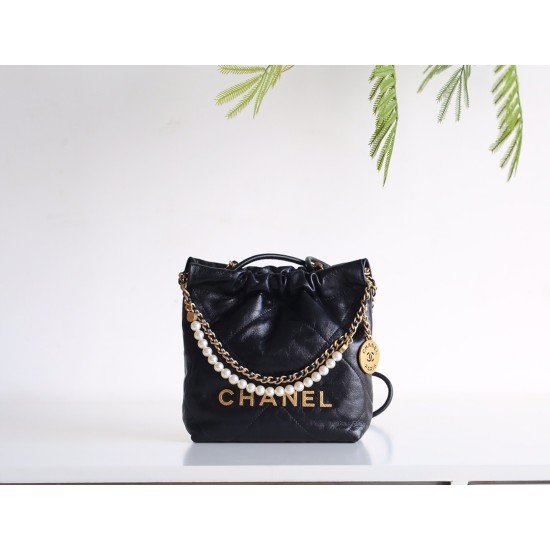 【23SS 人気 No.1】Chanel ミニ 22 パールゴミ袋バッグ - ゴミ袋ミニ × パールアクセント 2023 年必須ファッションアイテム 20×18×6.5cm 【23SS 人気 No.1】Chanel ミニ 22 パールゴミ袋バッグ - ゴミ袋ミニ × パールアクセント 2023 年必須ファッションアイテム 20×18×6.5cm