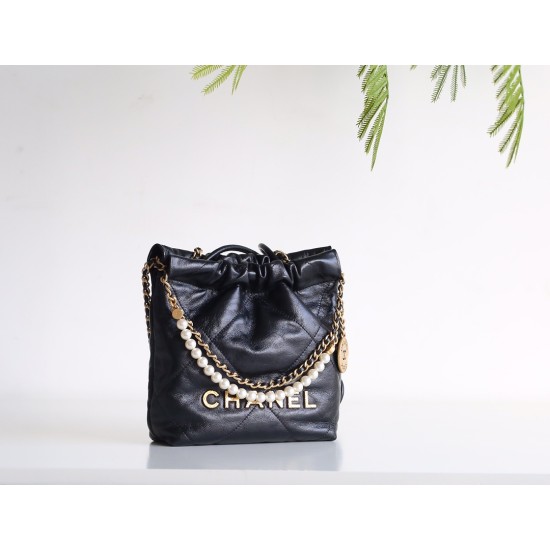 【23SS 人気 No.1】Chanel ミニ 22 パールゴミ袋バッグ - ゴミ袋ミニ × パールアクセント 2023 年必須ファッションアイテム 20×18×6.5cm 【23SS 人気 No.1】Chanel ミニ 22 パールゴミ袋バッグ - ゴミ袋ミニ × パールアクセント 2023 年必須ファッションアイテム 20×18×6.5cm