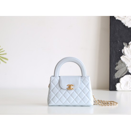 【CHANEL 24P/24S】ケリー トートバッグ 夏の新色登場！ベビーブルー / レトロ金メッキ 大人気モデル13×19×7 cm