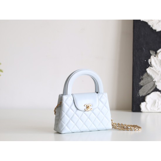 【CHANEL 24P/24S】ケリー トートバッグ 夏の新色登場！ベビーブルー / レトロ金メッキ 大人気モデル13×19×7 cm