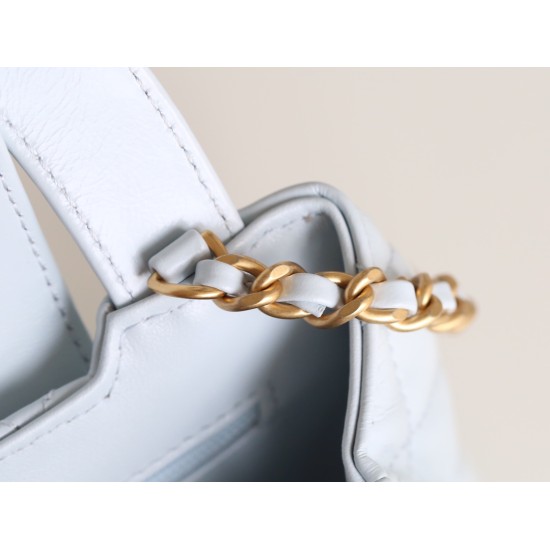 【CHANEL 24P/24S】ケリー トートバッグ 夏の新色登場！ベビーブルー / レトロ金メッキ 大人気モデル13×19×7 cm
