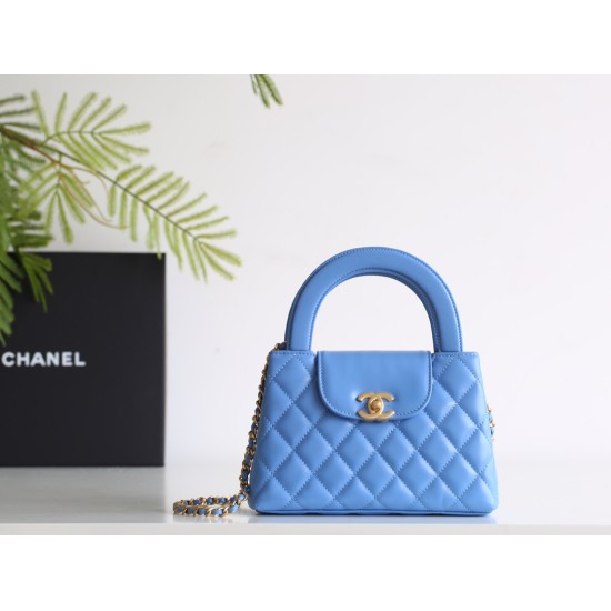 【CHANEL 24P】ケリー トートバッグ 瑠璃藍（ルリブルー） 中国伝統色 × レトロデザイン 話題の夏バッグ15×19×9 cm