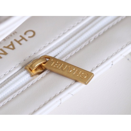 【CHANEL 24P】ケリー トートバッグ ホワイト ピュアな夏のクラシック マルチウェア設計 大人のロマンス15×19×9 cm