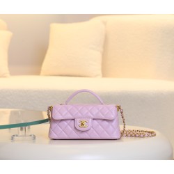 【CHANEL 25P 新作】羊皮ケリー トートバッグ タロイモピンク レトロハンドル × 柔らかな質感 予約受付中11.7×22×8 cm