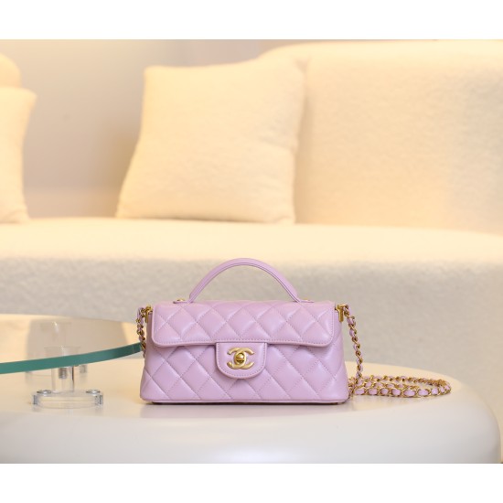 【CHANEL 25P 新作】羊皮ケリー トートバッグ タロイモピンク レトロハンドル × 柔らかな質感 予約受付中11.7×22×8 cm