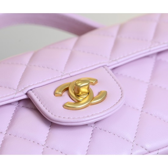 【CHANEL 25P 新作】羊皮ケリー トートバッグ タロイモピンク レトロハンドル × 柔らかな質感 予約受付中11.7×22×8 cm