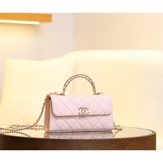 【CHANEL 25S】春夏新作 ケリー ハンドルチェーンバッグ サクラピンク エレガントフォルム × 季節限定カラー10×18×6.7 cm