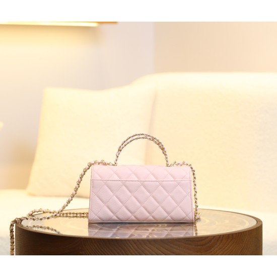 【CHANEL 25S】春夏新作 ケリー ハンドルチェーンバッグ サクラピンク エレガントフォルム × 季節限定カラー10×18×6.7 cm