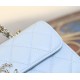 【CHANEL 25S】春夏新作 ケリー ハンドルチェーンバッグ ミルキーブルー 淡い青 × ライトゴールド 清涼感あふれるエレガンス10×18×6.7 cm