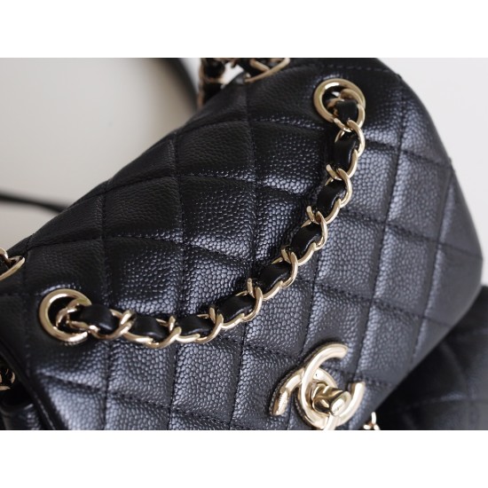 【24P 春夏新登場】Chanel ダブルポケット ヴィンテージ バックパック 「カエルのダブルショルダーバッグ」 ハイブリッド肩紐 20.5×20×11.5cm 【24P 春夏新登場】Chanel ダブルポケット ヴィンテージ バックパック 「カエルのダブルショルダーバッグ」 ハイブリッド肩紐 20.5×20×11.5cm