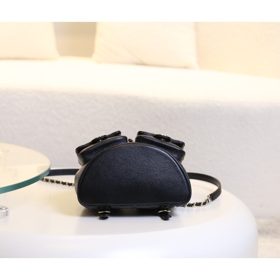 【24P 春夏新登場】Chanel ダブルポケット ヴィンテージ バックパック 「カエルのダブルショルダーバッグ」 スリムフィット 20.5×20×11.5cm 【24P 春夏新登場】Chanel ダブルポケット ヴィンテージ バックパック 「カエルのダブルショルダーバッグ」 スリムフィット 20.5×20×11.5cm