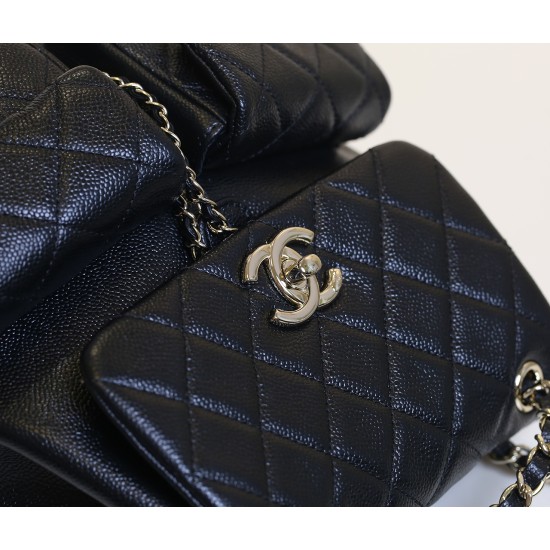 【24P 春夏新登場】Chanel ダブルポケット ヴィンテージ バックパック 「カエルのダブルショルダーバッグ」 スリムフィット 20.5×20×11.5cm 【24P 春夏新登場】Chanel ダブルポケット ヴィンテージ バックパック 「カエルのダブルショルダーバッグ」 スリムフィット 20.5×20×11.5cm
