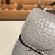 Hermes Constance 19cm Crocodile 80 /Pearl Grey (Gris Perle) 18cm Full Handmade Hermes Constance 19cm Crocodile 80 /Pearl Grey (Gris Perle) 18cm Full Handmade