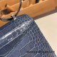 Hermes Constance 19cm Crocodile N7 /Blue Tempete 18cm Full Handmade Hermes Constance 19cm Crocodile N7 /Blue Tempete 18cm Full Handmade