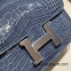 Hermes Constance 19cm Crocodile N7 /Blue Tempete 18cm Full Handmade Hermes Constance 19cm Crocodile N7 /Blue Tempete 18cm Full Handmade