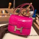 Hermes Constance 19cm Shiny Alligator Crocodile J5 /Rose Scheherazade 18cm Full Handmade Hermes Constance 19cm Shiny Alligator Crocodile J5 /Rose Scheherazade 18cm Full Handmade