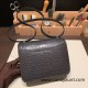 Hermes Constance 19cm Matte Alligator Crocodile 88/ Graphite Gold Hardware 18cm Full Handmade Hermes Constance 19cm Matte Alligator Crocodile 88/ Graphite Gold Hardware 18cm Full Handmade