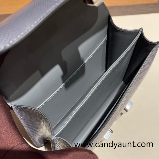 Hermes Constance 19cm lizard 8F /Etain Silver Hardware 18cm Full Handmade Hermes Constance 19cm lizard 8F /Etain Silver Hardware 18cm Full Handmade