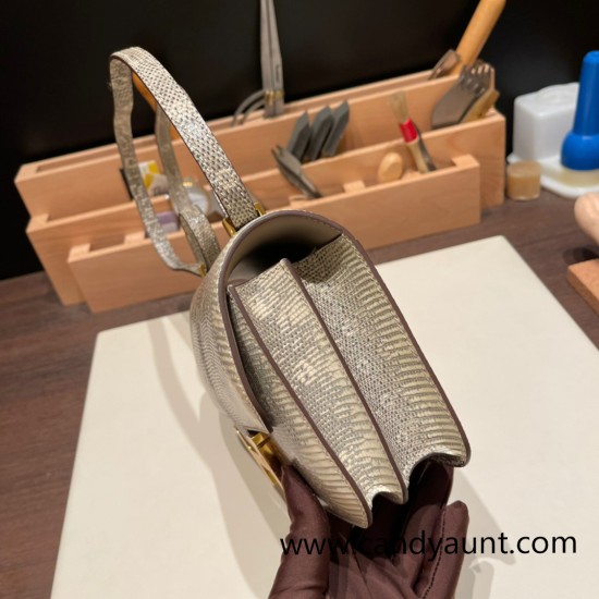 Hermes Constance lizard 19cm 8F /Etain Gold Hardware 18cm Full Handmade Hermes Constance lizard 19cm 8F /Etain Gold Hardware 18cm Full Handmade