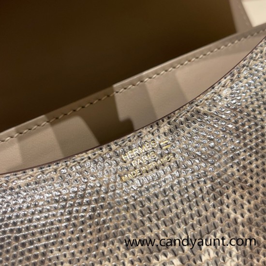 Hermes Constance lizard 19cm 8F /Etain Gold Hardware 18cm Full Handmade Hermes Constance lizard 19cm 8F /Etain Gold Hardware 18cm Full Handmade