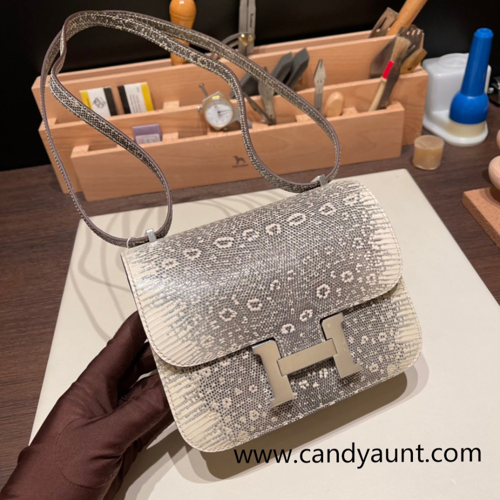 Hermes Constance 19cm 8F/ Etain Silver Hardware 18cm Full Handmade