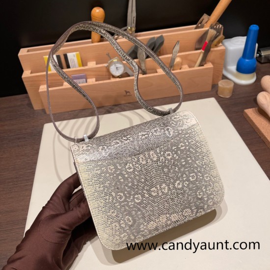 Hermes Constance 19cm 8F/ Etain Silver Hardware 18cm Full Handmade Hermes Constance 19cm 8F/ Etain Silver Hardware 18cm Full Handmade