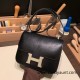 Hermes Constance 19cm lizard 89 /Black (Noir) Silver Hardware 18cm Full Handmade Hermes Constance 19cm lizard 89 /Black (Noir) Silver Hardware 18cm Full Handmade