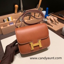 Hermes Constance 19cm Barenia 01 /Himalaya 18cm Full Handmade