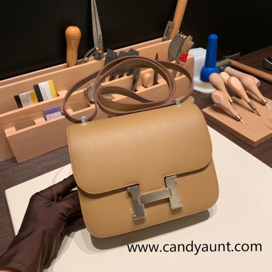 Hermes Constance 19cm Chevre 2J Quebracho Silver Hardware 18cm Full Handmade Hermes Constance 19cm Chevre 2J Quebracho Silver Hardware 18cm Full Handmade
