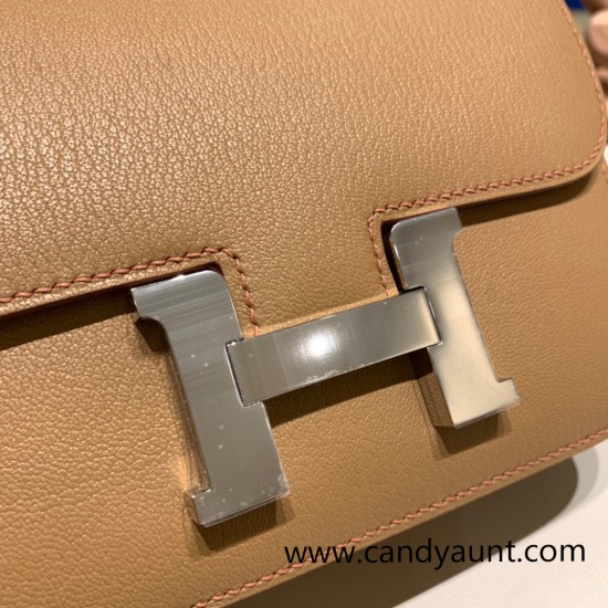 Hermes Constance 19cm Chevre 2J Quebracho Silver Hardware 18cm Full Handmade Hermes Constance 19cm Chevre 2J Quebracho Silver Hardware 18cm Full Handmade