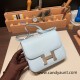 Hermes Constance 19cm swift 7R/ Azur Silver Hardware 18cm Full Handmade Hermes Constance 19cm swift 7R/ Azur Silver Hardware 18cm Full Handmade