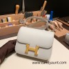 Hermes Constance 19cm swift 80 /Pearl Grey  Gold Hardware 18cm Full Handmade