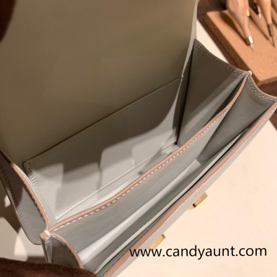 Hermes Constance 19cm swift 80 /Pearl Grey Gold Hardware 18cm Full Handmade Hermes Constance 19cm swift 80 /Pearl Grey Gold Hardware 18cm Full Handmade