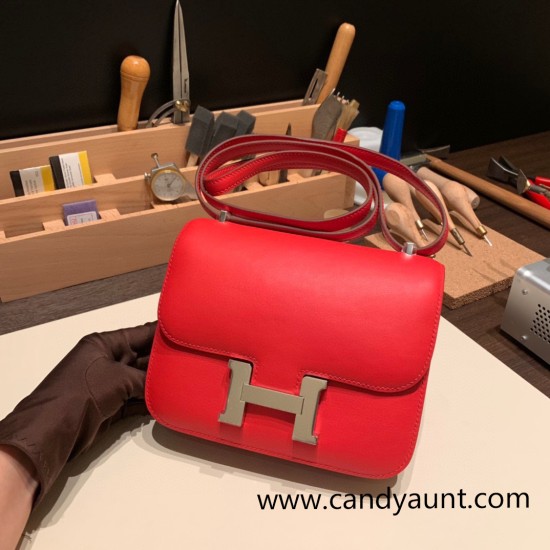 Hermes Constance 19cm swift S3/Rouge Cœur& 37/Gold Silver Hardware 18cm Full Handmade Hermes Constance 19cm swift S3/Rouge Cœur& 37/Gold Silver Hardware 18cm Full Handmade