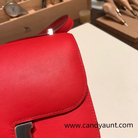 Hermes Constance 19cm swift S3/Rouge Cœur& 37/Gold Silver Hardware 18cm Full Handmade Hermes Constance 19cm swift S3/Rouge Cœur& 37/Gold Silver Hardware 18cm Full Handmade