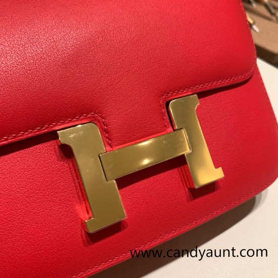 Hermes Constance 19cm swift S3/Rouge Cœur& 37/Gold Gold Hardware 18cm Full Handmade Hermes Constance 19cm swift S3/Rouge Cœur& 37/Gold Gold Hardware 18cm Full Handmade
