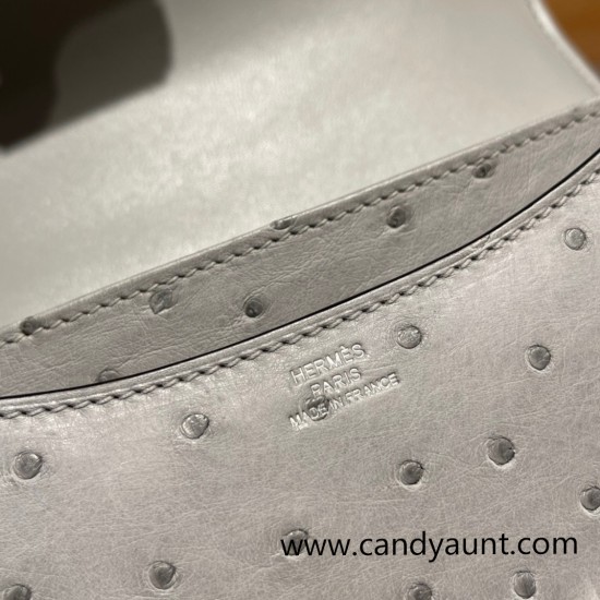 Hermes Constance 19cm ostrich 8L /Beton Gold Hardware 18cm Full Handmade Hermes Constance 19cm ostrich 8L /Beton Gold Hardware 18cm Full Handmade