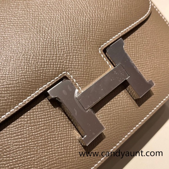 Hermes Constance 19cm Epsom 18 /Étoupe Grey Silver Hardware 18cm Full Handmade Hermes Constance 19cm Epsom 18 /Étoupe Grey Silver Hardware 18cm Full Handmade