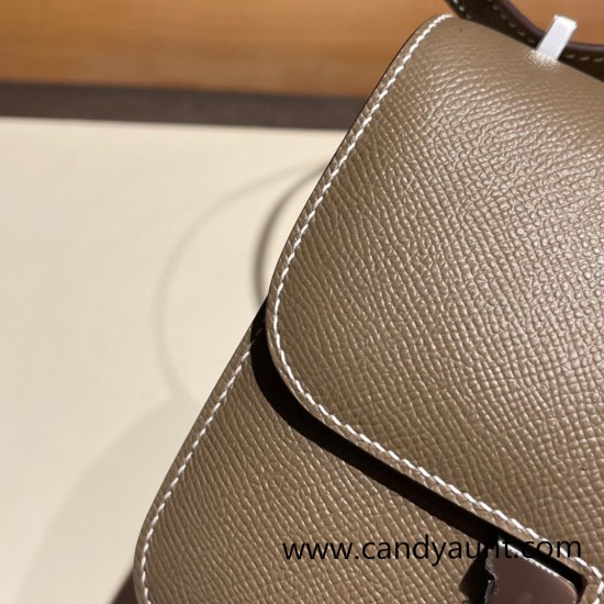 Hermes Constance 19cm Epsom 18 /Étoupe Grey Silver Hardware 18cm Full Handmade Hermes Constance 19cm Epsom 18 /Étoupe Grey Silver Hardware 18cm Full Handmade