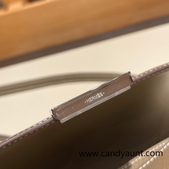 Hermes Constance 19cm Epsom 18 /Étoupe Grey Silver Hardware 18cm Full Handmade Hermes Constance 19cm Epsom 18 /Étoupe Grey Silver Hardware 18cm Full Handmade