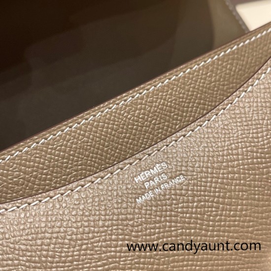 Hermes Constance 19cm Epsom 18 /Étoupe Grey Silver Hardware 18cm Full Handmade Hermes Constance 19cm Epsom 18 /Étoupe Grey Silver Hardware 18cm Full Handmade