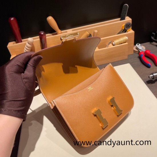 Hermes Constance 19cm Epsom 37/Gold Gold Hardware 18cm Full Handmade Hermes Constance 19cm Epsom 37/Gold Gold Hardware 18cm Full Handmade