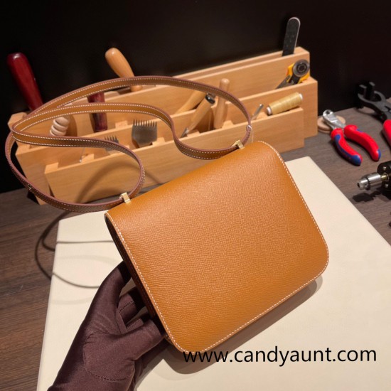 Hermes Constance 19cm Epsom 37/Gold Gold Hardware 18cm Full Handmade Hermes Constance 19cm Epsom 37/Gold Gold Hardware 18cm Full Handmade