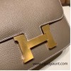 Hermes Constance 19cm Epsom 18/Étoupe Grey Gold Hardware 18cm Full Handmade