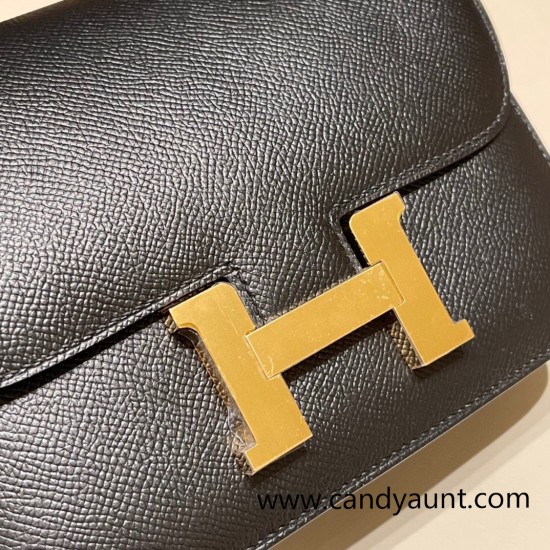 Hermes Constance 19cm 89 /Black Gold Hardware 18cm Full Handmade Hermes Constance 19cm 89 /Black Gold Hardware 18cm Full Handmade