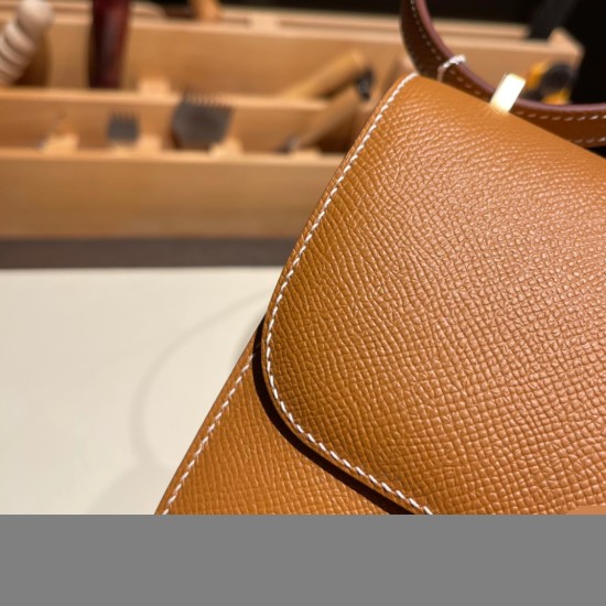 Hermes Constance 19cm Epsom U8/ Bronze Dore Gold Hardware 18cm Full Handmade Hermes Constance 19cm Epsom U8/ Bronze Dore Gold Hardware 18cm Full Handmade
