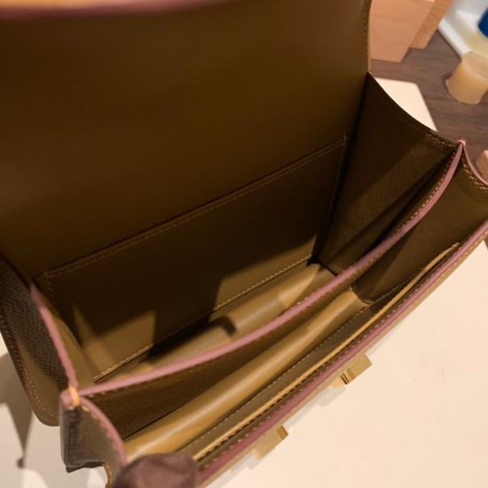 Hermes Constance 19cm Epsom U8/ Bronze Dore Gold Hardware 18cm Full Handmade Hermes Constance 19cm Epsom U8/ Bronze Dore Gold Hardware 18cm Full Handmade